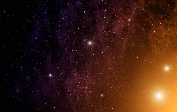 Poster Orange nebula and stars.