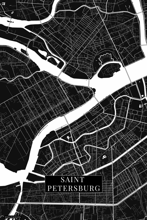 Poster Saint Petersburg black