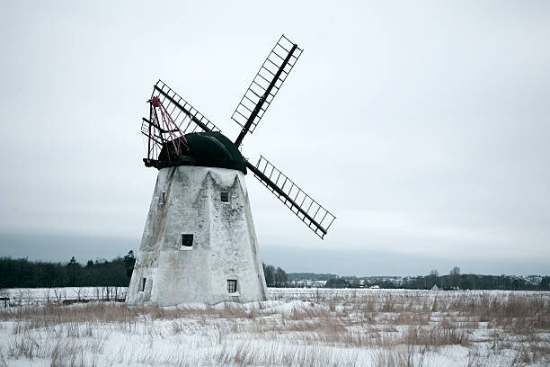 Poster Windmill in Snow.