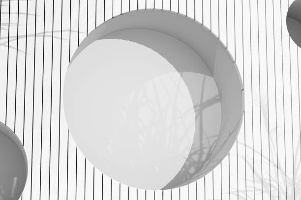 Poster Abstract modern conceptual monochrome white 3D