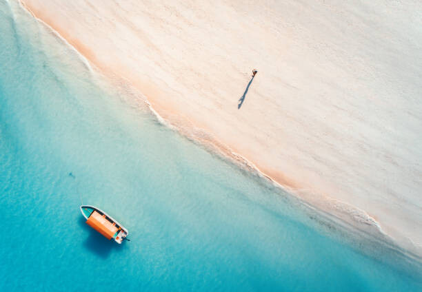 Poster Aerial view of the fishing boat