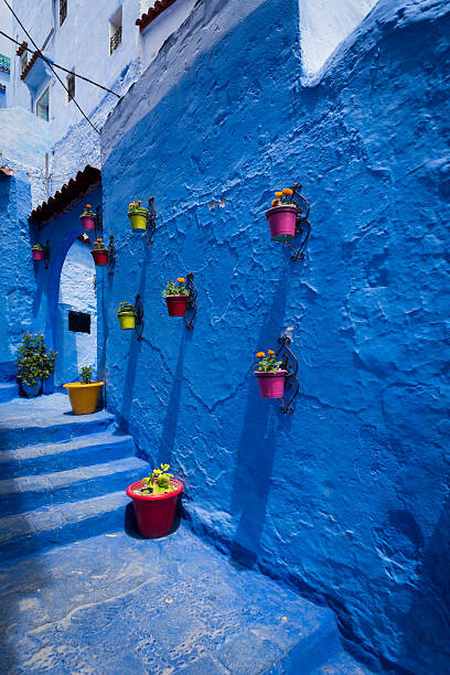 Poster Alleyway in Chefchaouen, Morocoo