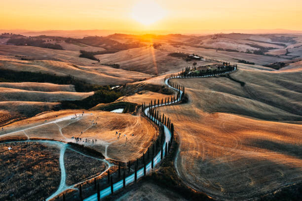 Poster An aerial view of a winding