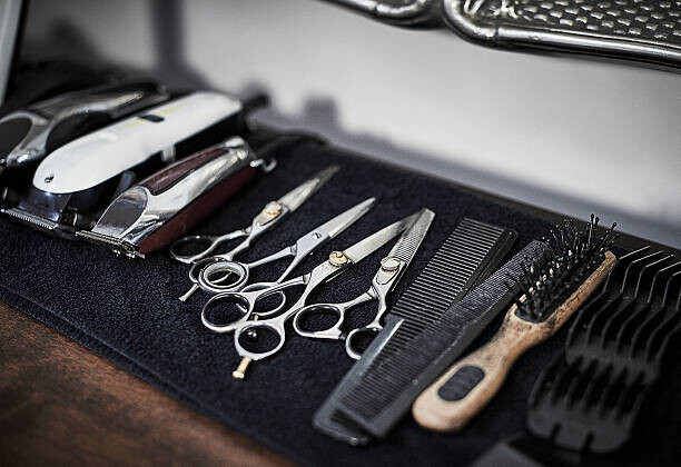 Poster Arrangement of hairdressing tools
