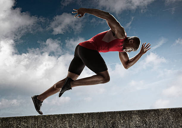 Poster Athlete Sprinting up Steady Incline