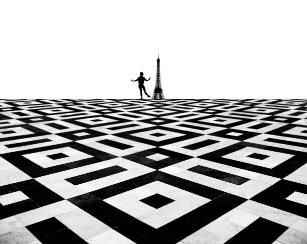 Poster Ballet dancer in abstract background