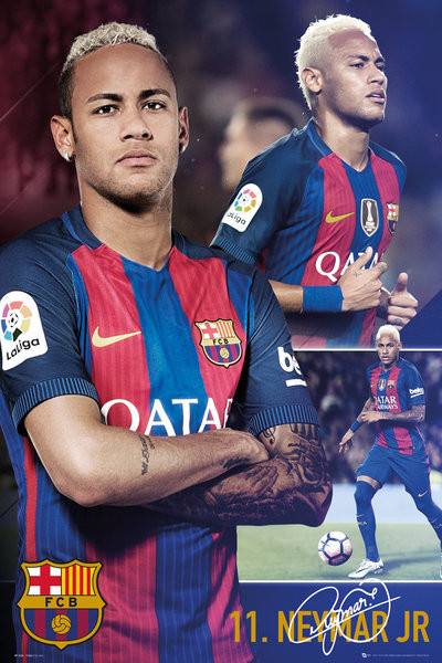 Poster, Quadro Barcelona - Neymar collage 2017 em ...