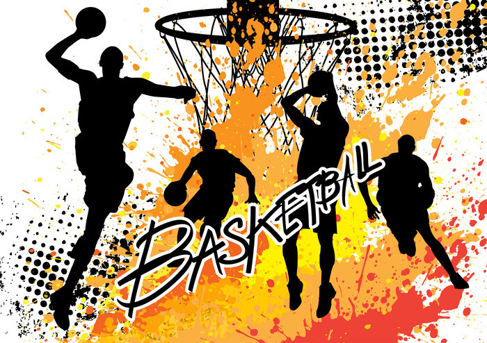 Art Poster Splatter Basketball Player