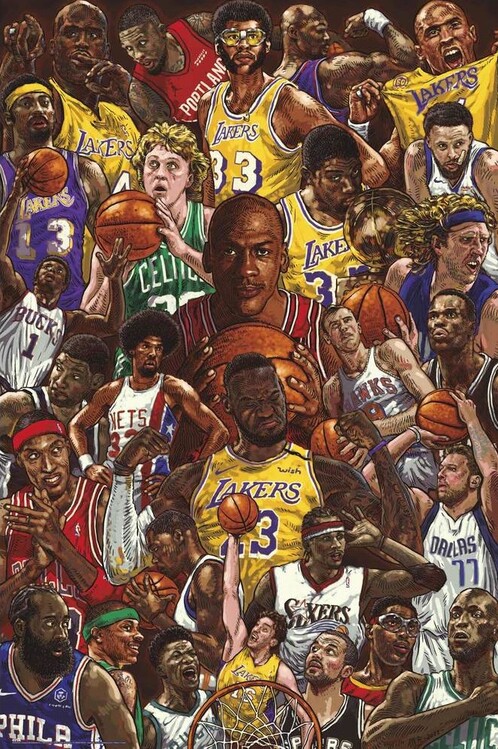 Poster Basketball Superstars | Wall Art | 3+1 FREE | Europosters