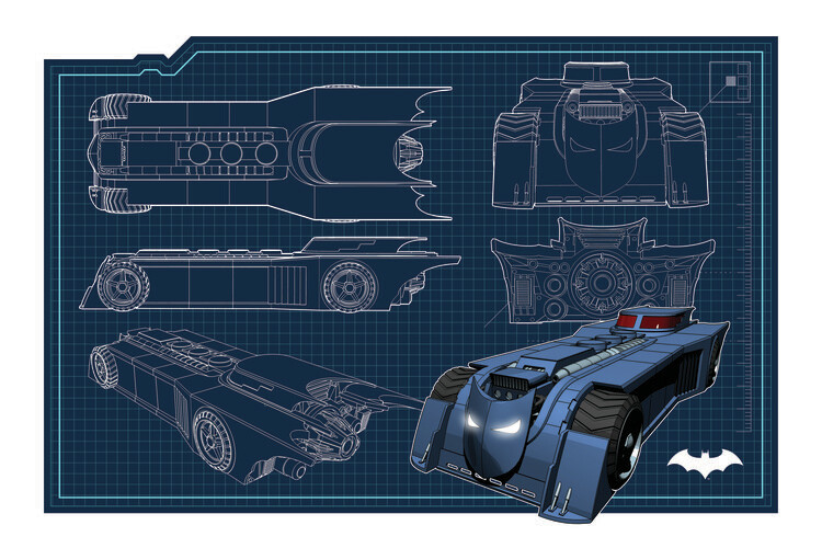 Poster Batmobil - Blueprint