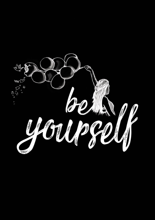 Poster Be yourself - Black