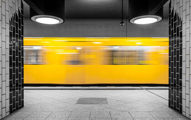 Poster Blurred Motion Of Train At Subway Station