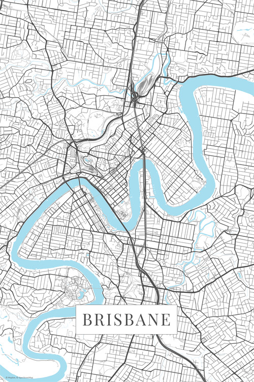 Poster Brisbane white