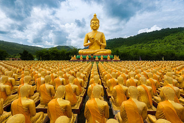 Poster Buddha statue in temple at Thailand