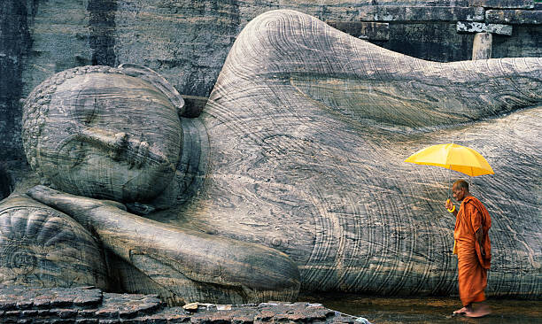 Poster Buddhist Monk at the Gal Vihara. Sri Lanka