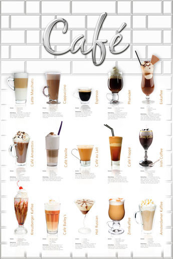 poster quadro café em