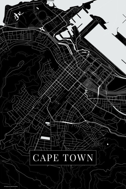 Poster Cape Town black