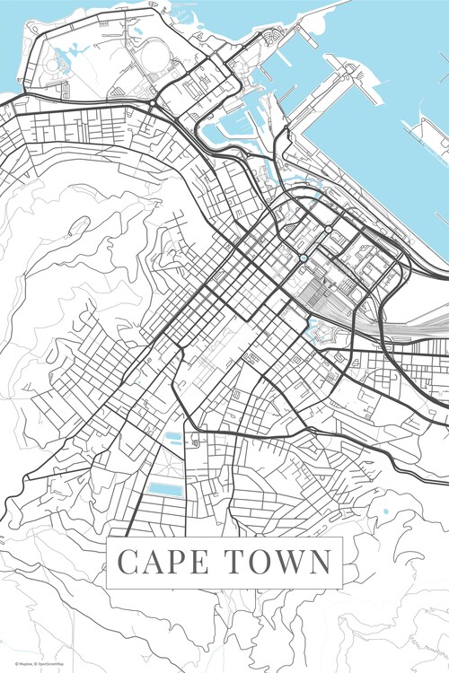 Poster Cape Town white