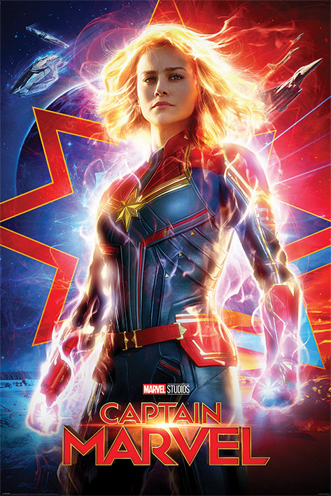 Canvas print wall art big poster Captain Marvel Super Hero Movie Poster Print 