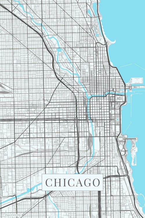 Poster Chicago white