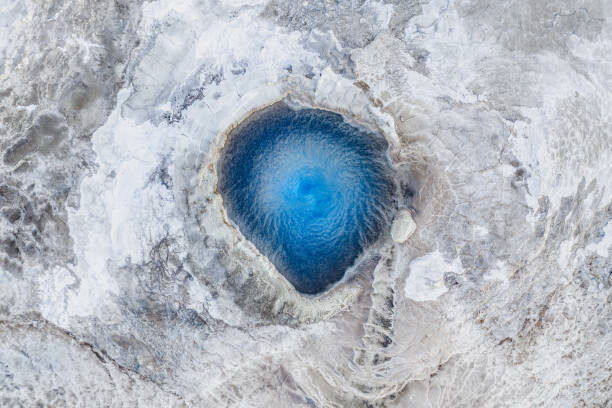 Плакат Close up drone shot showing a