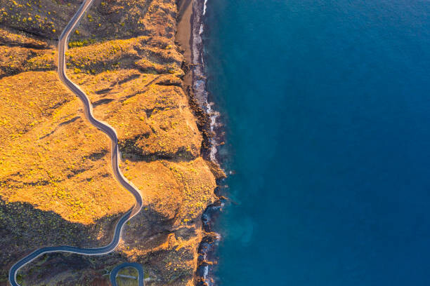 Плакат Coastal road landscape
