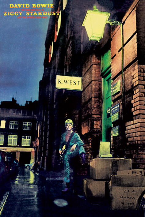 David Bowie Ziggy Stardust cover metal keyring ro