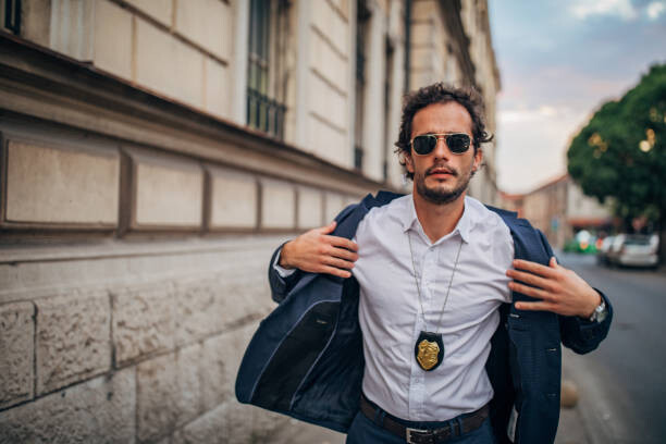 Poster Detective on the city street