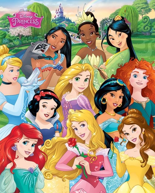 Disney Princess Posters Girls Bedroom Wall Art Children's Poster