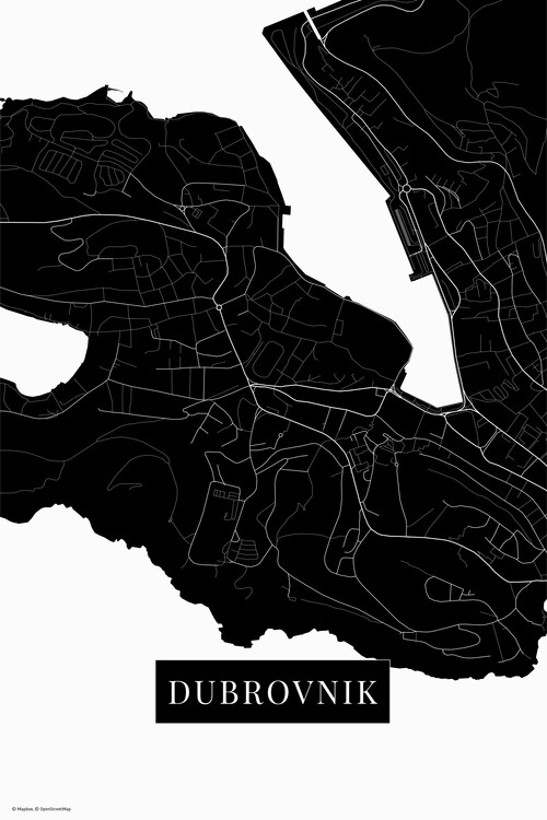 Poster Dubrovnik black