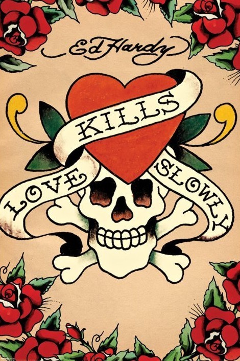 Poster Ed Hardy - love kills slowly | Wall Art, Gifts & Merchandise ...