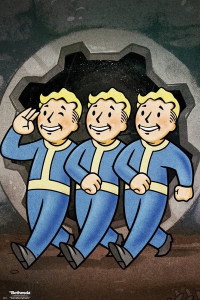 Poster Fallout 76 Vault Boys Wall Art Ts And Merchandise