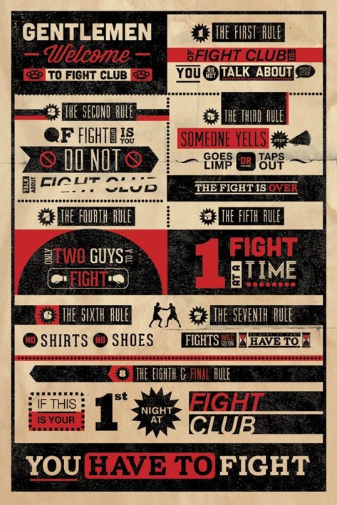 Poster FIGHT CLUB RULES INFOGRAPHIC