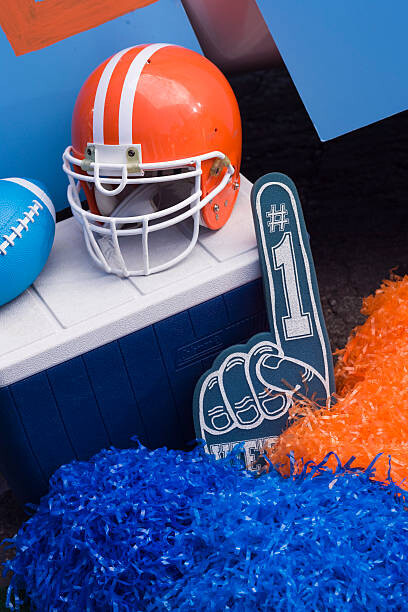 Poster Football items for tailgate party