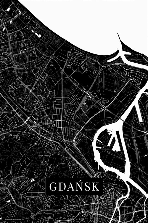 Poster Gdansk black