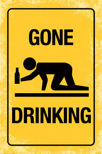 Poster Gone driking | Wall Art | 3+1 FREE | Europosters