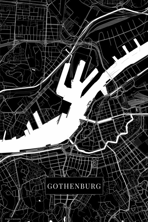 Poster Gothenburg black