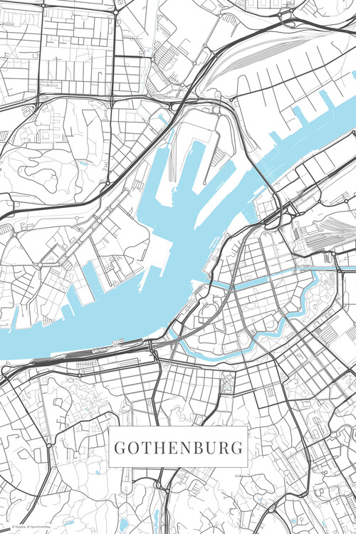 Poster Gothenburg white
