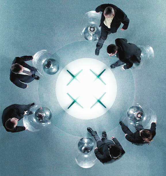 Poster Group of business people meeting at