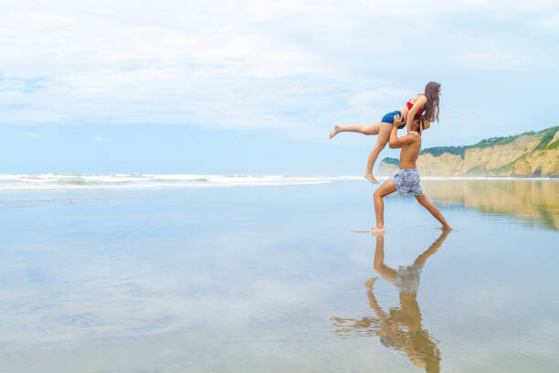 Poster Gymnastic athletes doing acro yoga and
