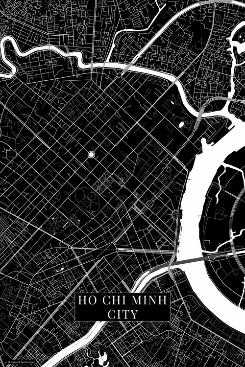 Poster Ho Chi Minh City black