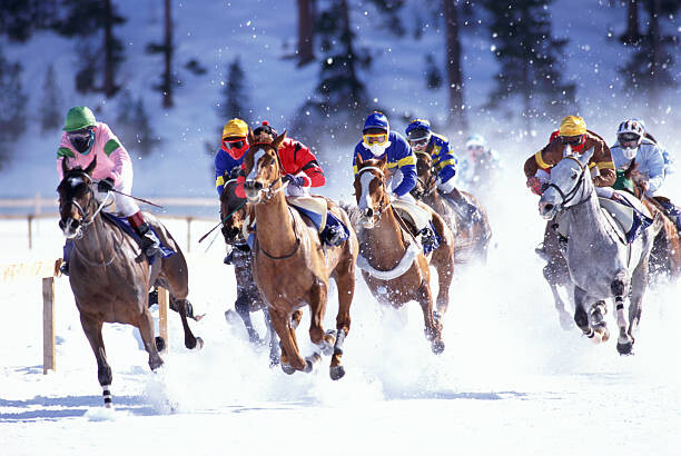 Poster HORSERACING ON FROZEN LAKE IN SAINT