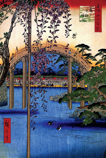 Poster Inside Kameido Tenjin Shrine - Utagawa Hiroshige