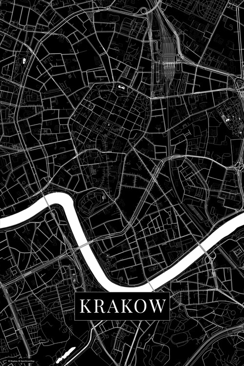 Poster Krakow black