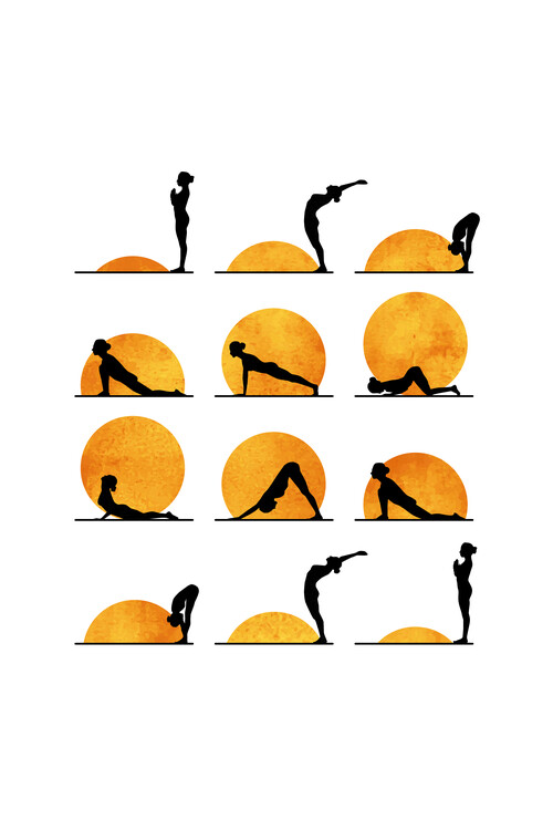 Poster Kubistika - Yoga sun