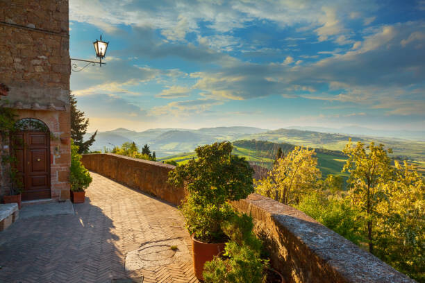 Poster Landscape in Tuscany, view from the