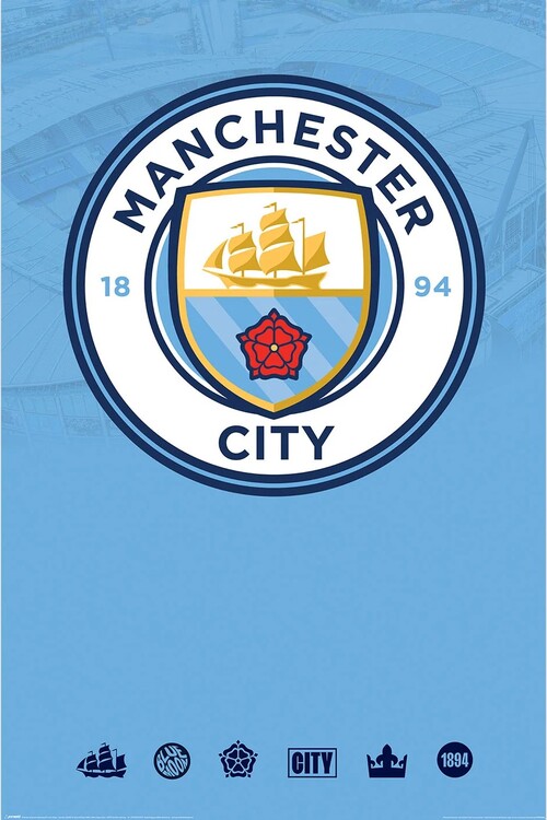 Poster Manchester City - Club Crest | Wall Art | 3+1 FREE | Europosters