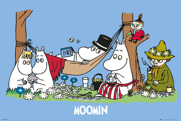 Re-Ment Miniature MOOMIN Canvas Painting Collection # 1 Moomintroll Flower