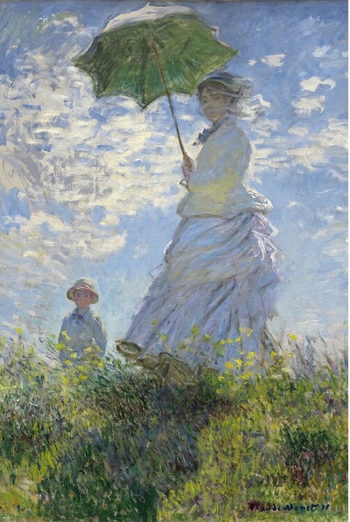 Poster Mulher com um guarda-sol - Madame Monet e o seu filho