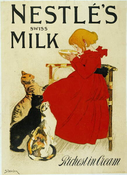 Poster Nestle Advertising: “” Nestle's swiss milk””.
